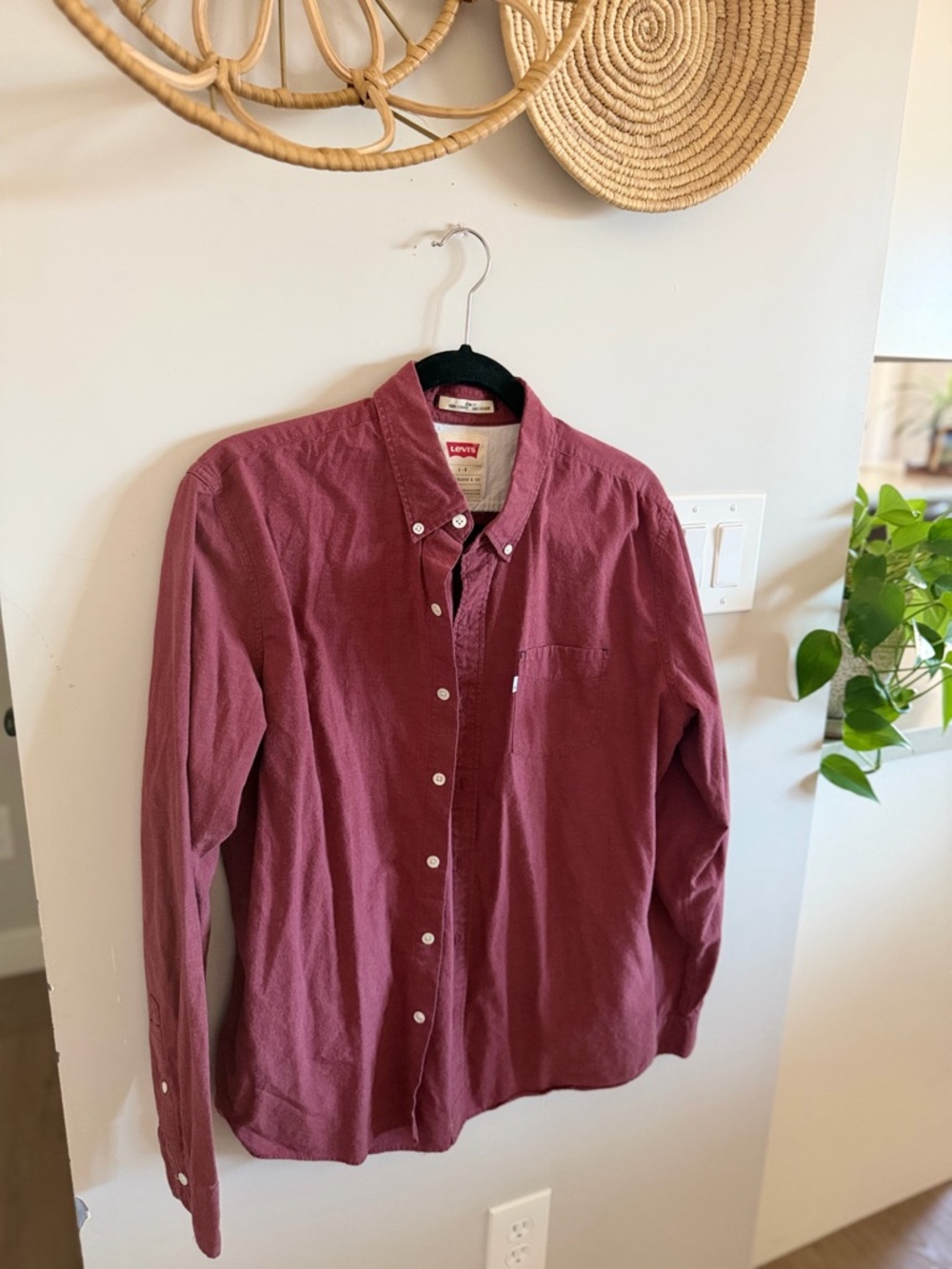 Levi's Men's Long-Sleeve Button-Down Shirt - Red